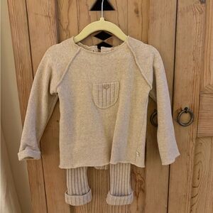 Cozy Beige Kids Long Sleeve Top